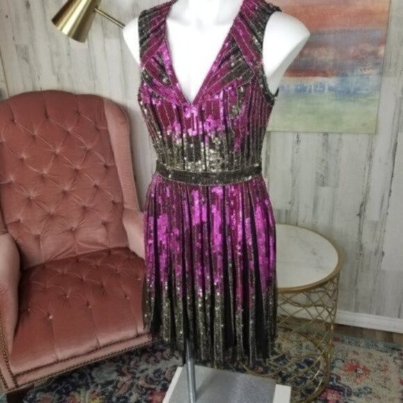 Aidan Mattox Heavily Sequin Beaded Party Dress - Picture 16 of 16